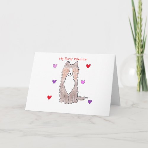 Shetland Sheepdog Furry Valentine Holiday Card