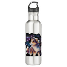Shetland sheepdog galaxy stainless steel water bottle