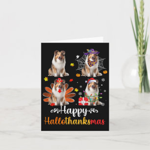 Shetland Sheepdog Halloween Christmas Happy Hallot Card