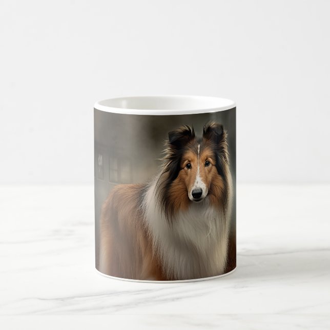 Shetland Sheepdog Halloween Scary Coffee Mug (Center)