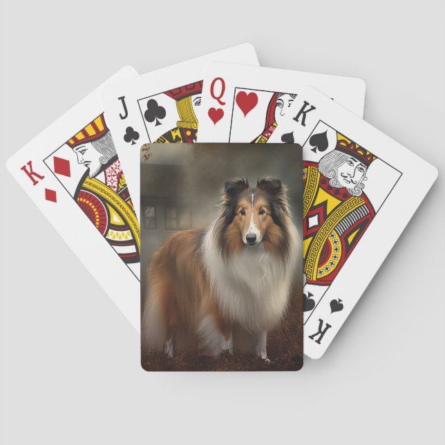 Shetland Sheepdog Halloween Scary Poker Cards (Back)
