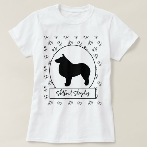 Shetland Sheepdog Hearts Pawprints T_Shirt