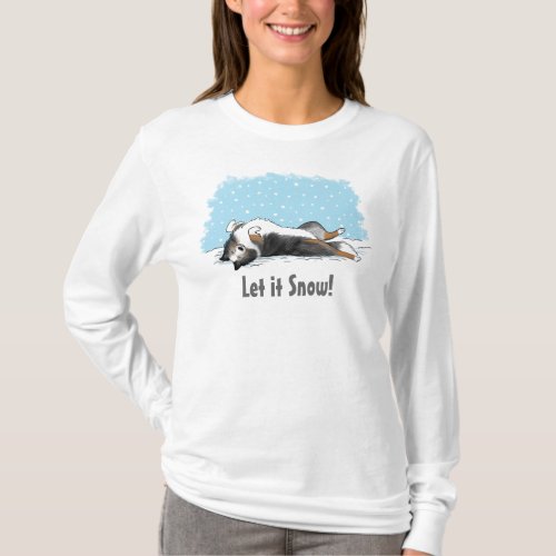 Shetland Sheepdog Holiday Snow Dog Sheltie Lovers T_Shirt