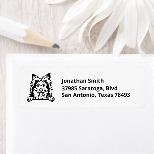 SHETLAND SHEEPDOG  Image on Return Address Label