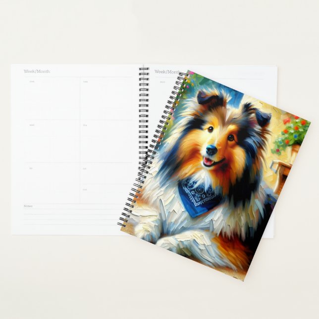 Shetland Sheepdog in Cottage Garden Scene Planner (Display)