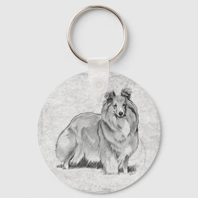 Shetland Sheepdog Keychain (Front)