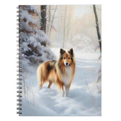 Shetland Sheepdog Let It Snow Christmas Notebook