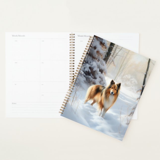 Shetland Sheepdog Let It Snow Christmas Planner (Display)