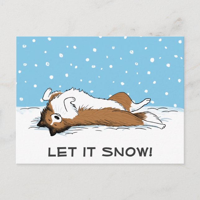 Shetland Sheepdog Let it Snow Sheltie Dog Holiday Postcard (Front)