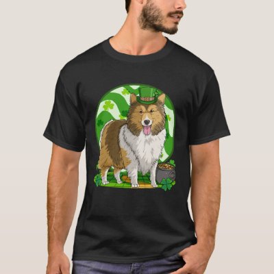 Shetland Sheepdog Lucky Leprechaun Dog St Patricks T-Shirt