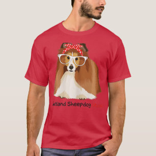 Shetland Sheepdog Mom Bandana Womens Sheltie Dog T-Shirt