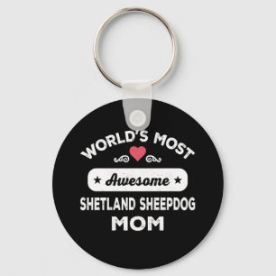 Shetland Sheepdog Mom Keychain