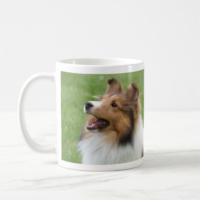 Shetland Sheepdog on mug (Left)