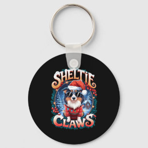 Shetland Sheepdog Owner Costume Sheltie Claws Chri Keychain