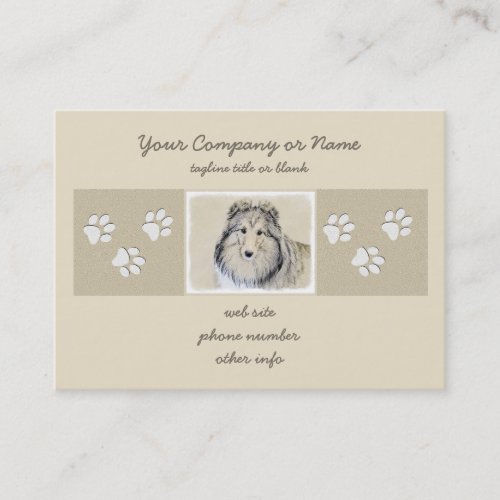 Shetland Sheepdog Painting _ Cute Original Dog Art Business Card