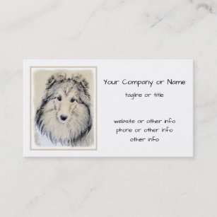 Shetland Sheepdog Painting - Cute Original Dog Art Business Card