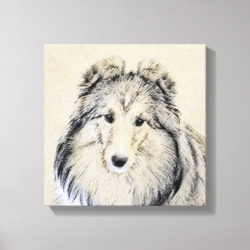 Shetland Sheepdog Painting _ Cute Original Dog Art Canvas Print