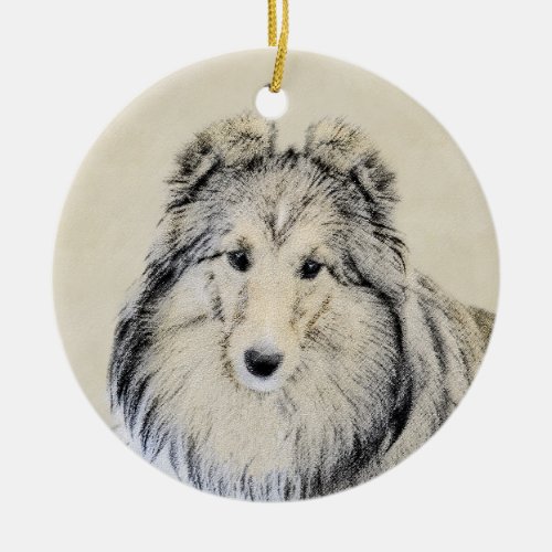 Shetland Sheepdog Painting _ Cute Original Dog Art Ceramic Ornament