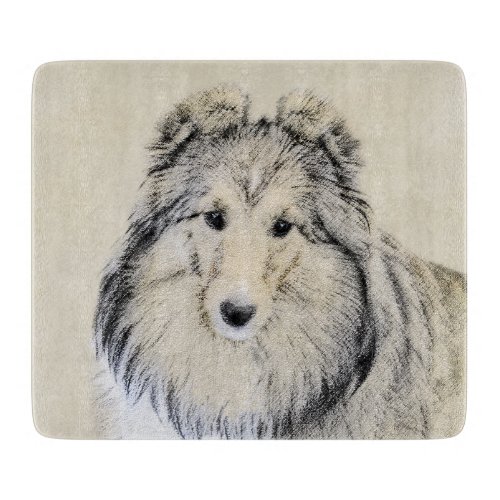 Shetland Sheepdog Painting _ Cute Original Dog Art Cutting Board