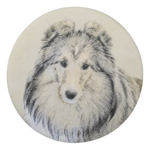Shetland Sheepdog Painting - Cute Original Dog Art Eraser
