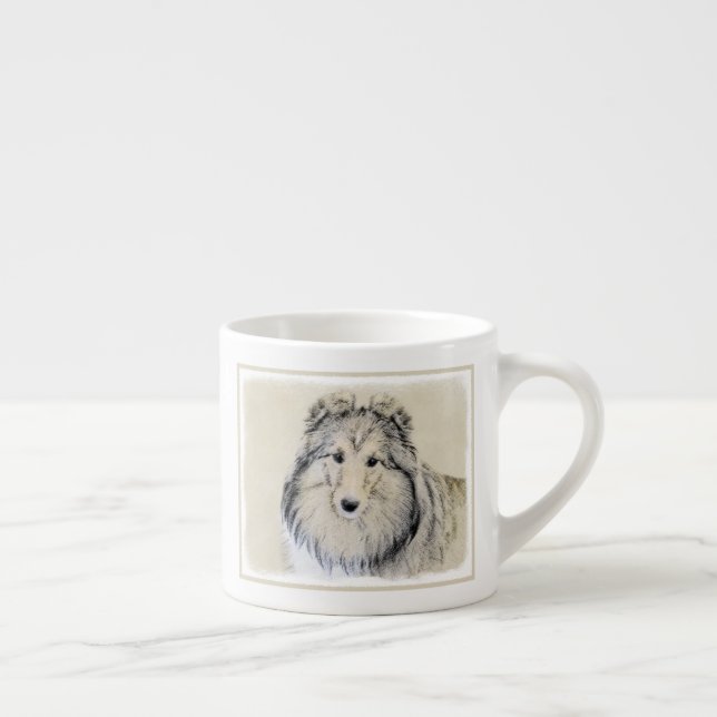 Shetland Sheepdog Painting - Cute Original Dog Art Espresso Cup (Right)