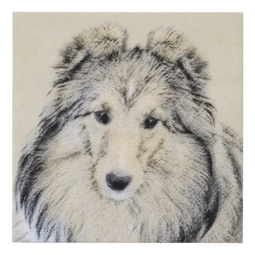Shetland Sheepdog Painting _ Cute Original Dog Art Faux Canvas Print