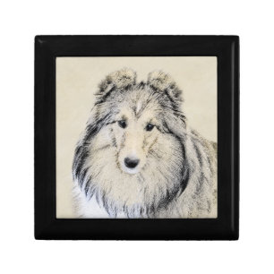 Shetland Sheepdog Painting - Cute Original Dog Art Gift Box