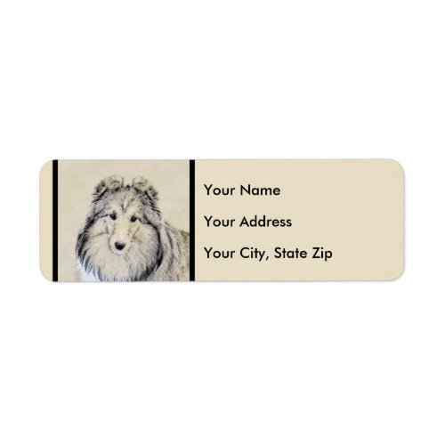 Shetland Sheepdog Painting _ Cute Original Dog Art Label