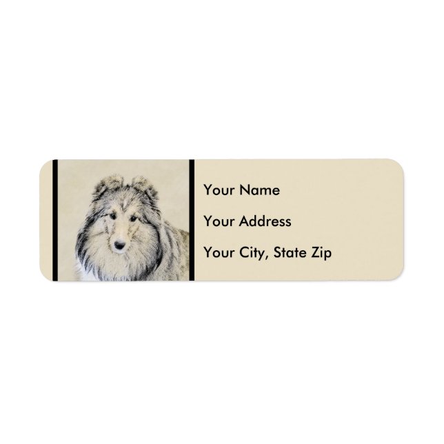 Shetland Sheepdog Painting - Cute Original Dog Art Label (Front)