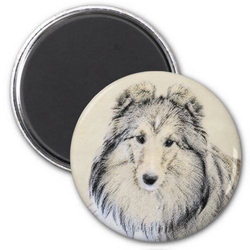 Shetland Sheepdog Painting _ Cute Original Dog Art Magnet