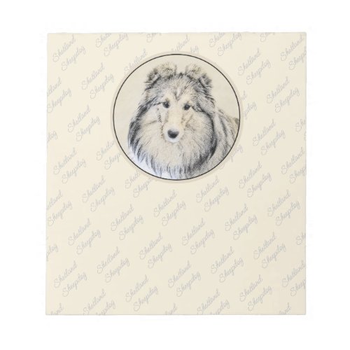 Shetland Sheepdog Painting _ Cute Original Dog Art Notepad