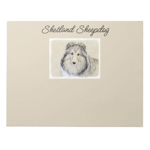 Shetland Sheepdog Painting - Cute Original Dog Art Notepad