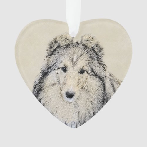 Shetland Sheepdog Painting _ Cute Original Dog Art Ornament