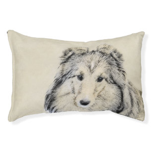Shetland Sheepdog Painting - Cute Original Dog Art Pet Bed