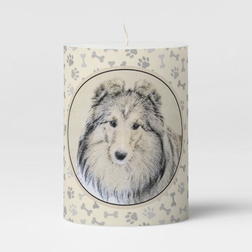 Shetland Sheepdog Painting _ Cute Original Dog Art Pillar Candle