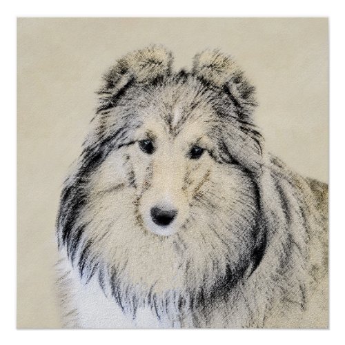 Shetland Sheepdog Painting _ Cute Original Dog Art Poster