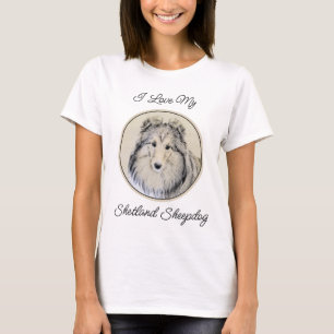 Shetland Sheepdog Painting - Cute Original Dog Art T-Shirt