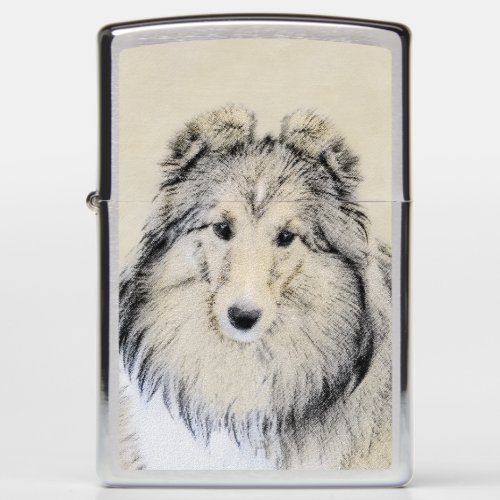 Shetland Sheepdog Painting _ Cute Original Dog Art Zippo Lighter