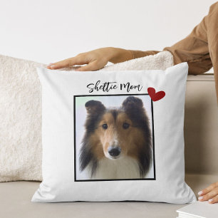 Shetland Sheepdog Photo Sheltie Mom Throw Pillow