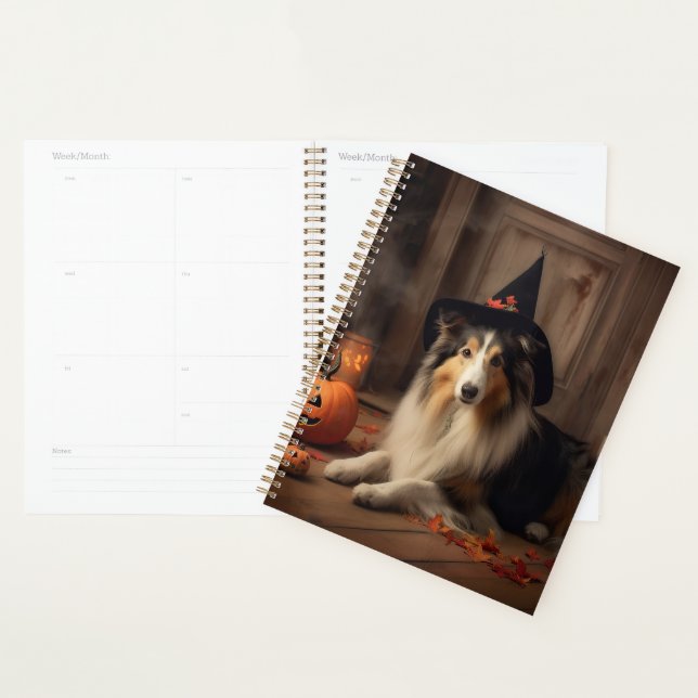 Shetland Sheepdog Pumpkins Halloween Scary  Planner (Display)