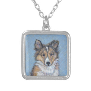 Shetland Sheepdog Puppy Art Necklace