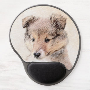 Shetland Sheepdog Puppy Painting Original Dog Art Gel Mouse Pad