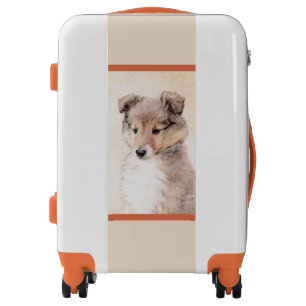 Shetland Sheepdog Puppy Painting Original Dog Art  Luggage