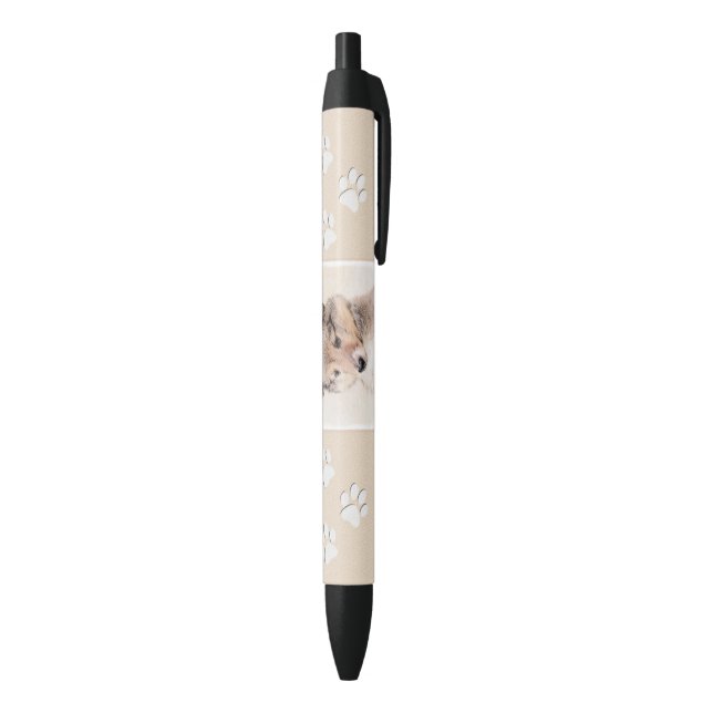 Shetland Sheepdog Puppy Painting Original Dog Art Pen (Bottom (Vertical))