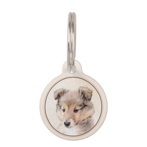 Shetland Sheepdog Puppy Painting Original Dog Art Pet ID Tag