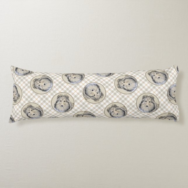 Shetland Sheepdog Puppy Painting Sheltie Dog Art Body Pillow (Front)