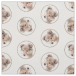 Shetland Sheepdog Puppy Painting Sheltie Dog Art Fabric