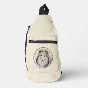 Shetland Sheepdog Puppy Painting Sheltie Dog Art Sling Bag