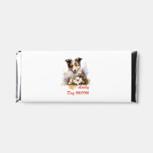 Shetland Sheepdog Puppy Pet Watercolor Flower Hershey Bar Favors
