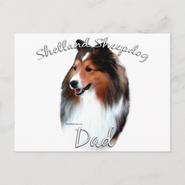 Shetland Sheepdog (sable) Dad 2 Postcard (Front)